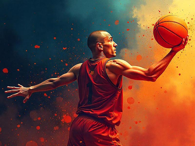 太绝了！年轻球员在篮球赛第一小节快结束时，投出超远三分...